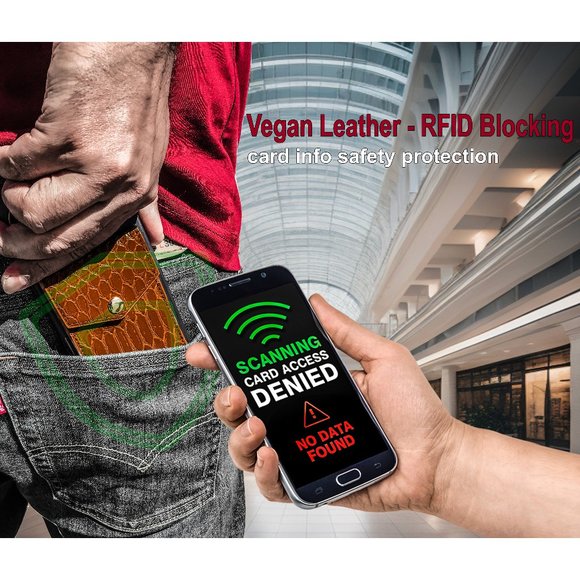 AR Allure Stick on Card Holder for Back of Phone RFID Blocking, Pack of 2, Brown - Picture 7 of 8